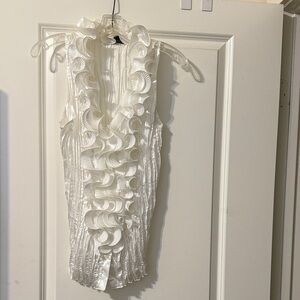 Elegant White Ruffled Blouse